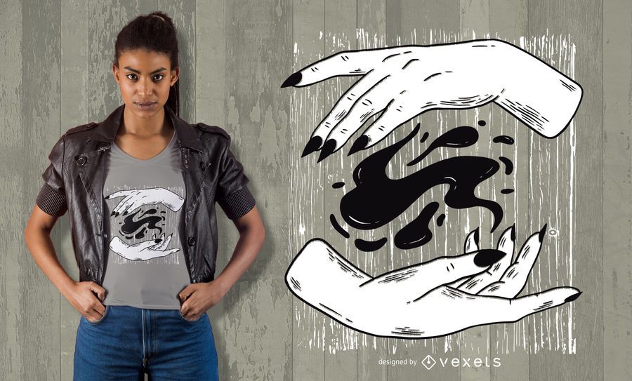 Diseño de camiseta de manos de bruja Diseño de camiseta de manos de bruja
