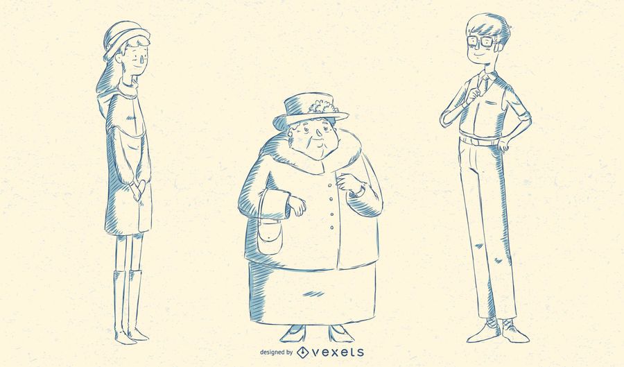 Pacote de ilustração do povo britânico Pacote de ilustração do povo britânico