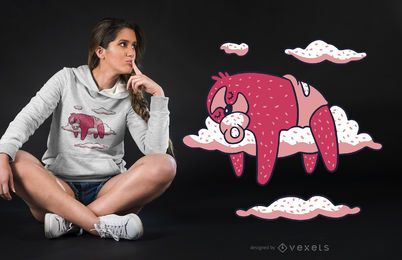 Bebê Preguiça Dormindo T-shirt Design Bebê Preguiça Dormindo T-shirt Design
