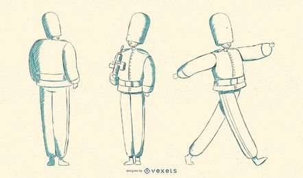 Ilustração da Guarda Britânica em Marcha