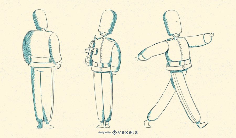 Marching British Queens Guard Illustration Marching British Queens Guard Illustration