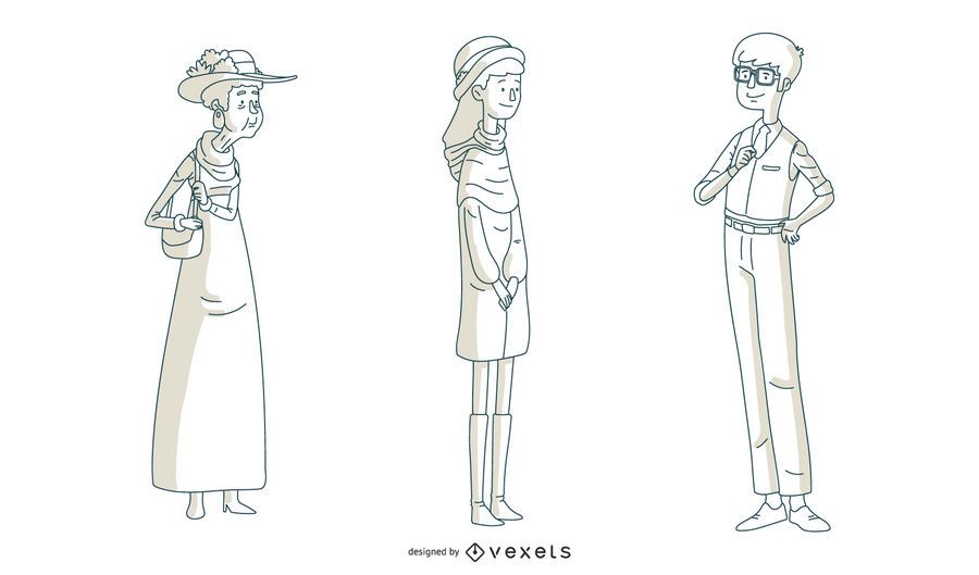 British people vector set British people vector set