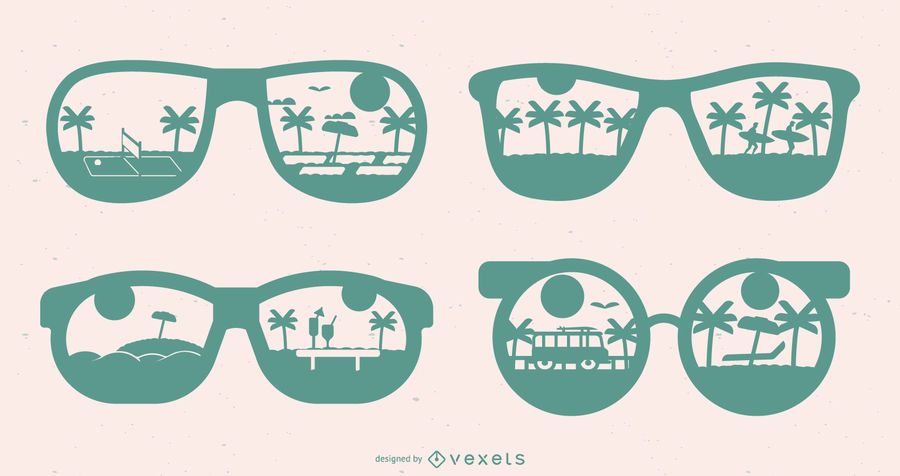 Set de diseño de gafas de verano Silhoutte Set de diseño de gafas de verano Silhoutte