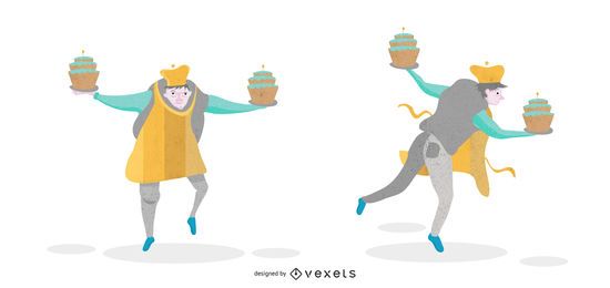 Paquete de ilustración de Dancing Baker Paquete de ilustración de Dancing Baker