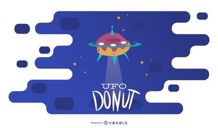 Flying UFO Donut Illustration Flying UFO Donut Illustration