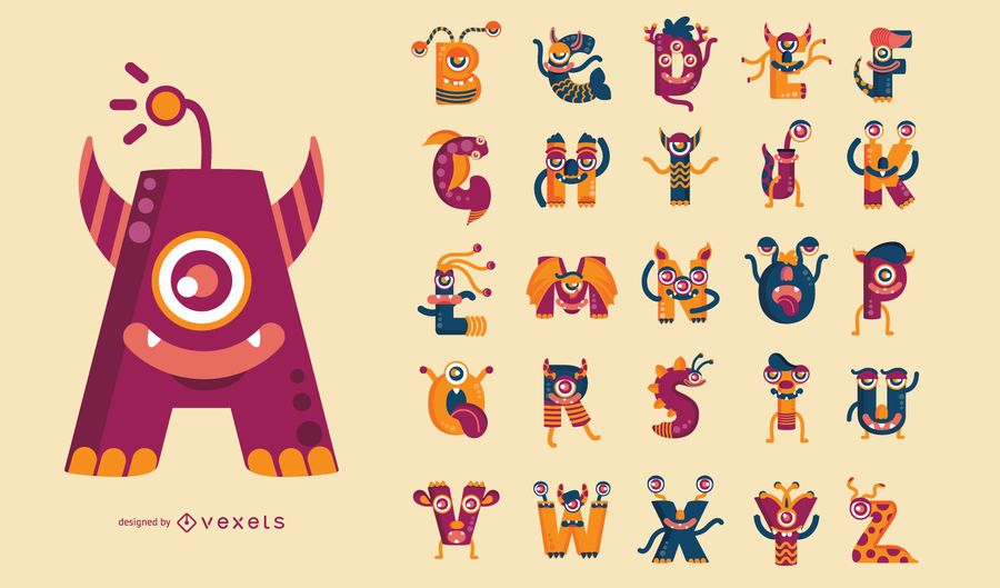 Monster Themed Alphabet Set Monster Themed Alphabet Set