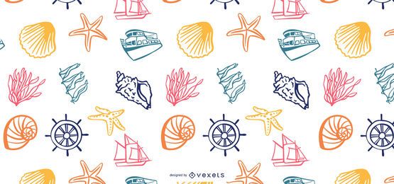 Sea elements pattern design Sea elements pattern design