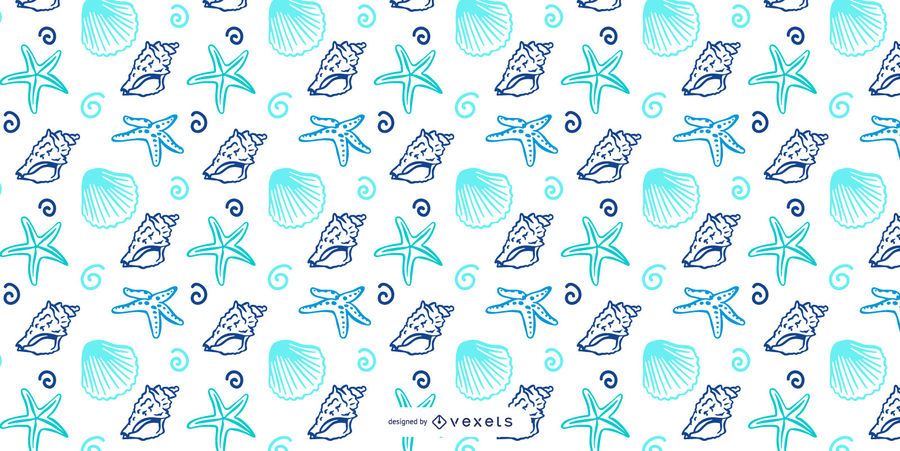 Desenho de padrão de marisco azul Desenho de padrão de marisco azul