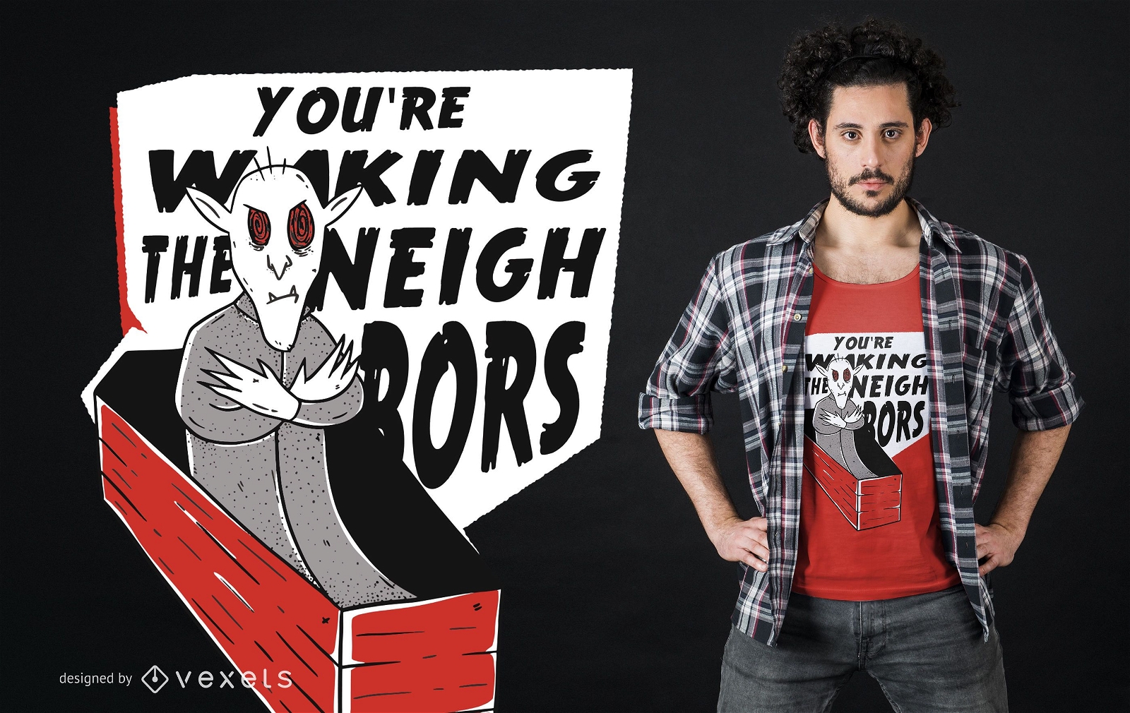 Vampire Lettering T-shirt Design