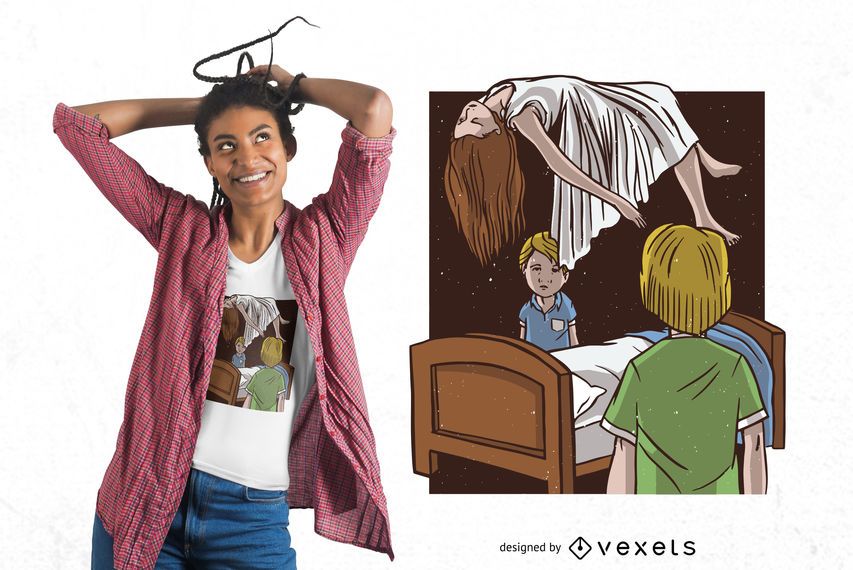 Diseño de camiseta de niña poseída Diseño de camiseta de niña poseída