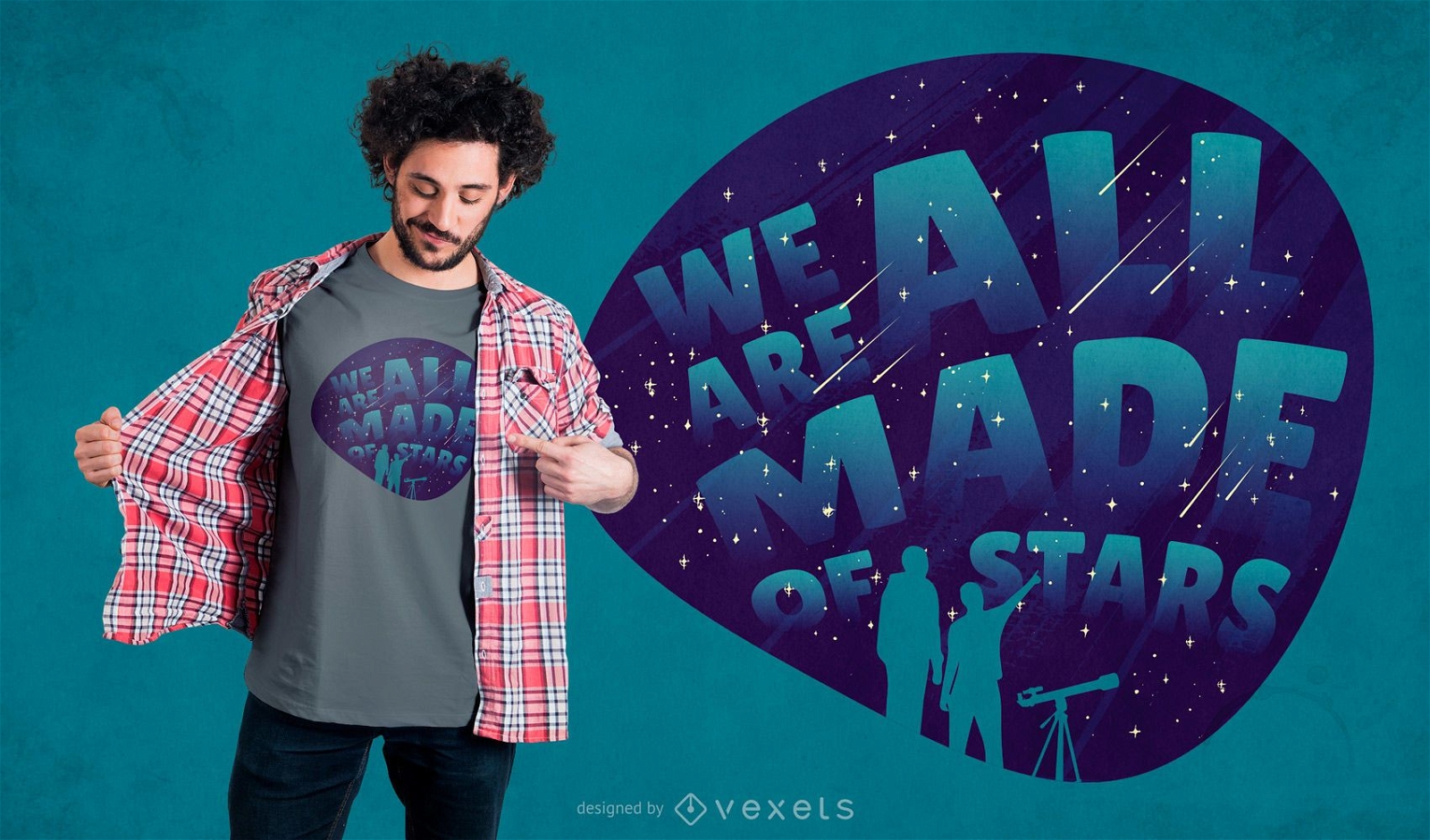 Design de camisetas com letras Stargazing