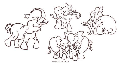 Elephant stylish stroke set Elephant stylish stroke set