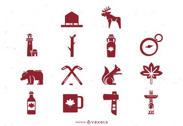 Canada Flat Icon Set Canada Flat Icon Set