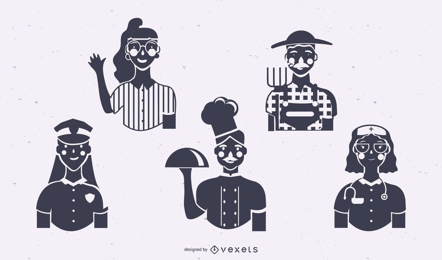 Workers silhouette set Workers silhouette set