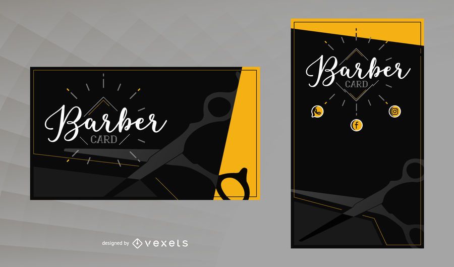 Plantilla de tarjeta de visita de peluquero Plantilla de tarjeta de visita de peluquero