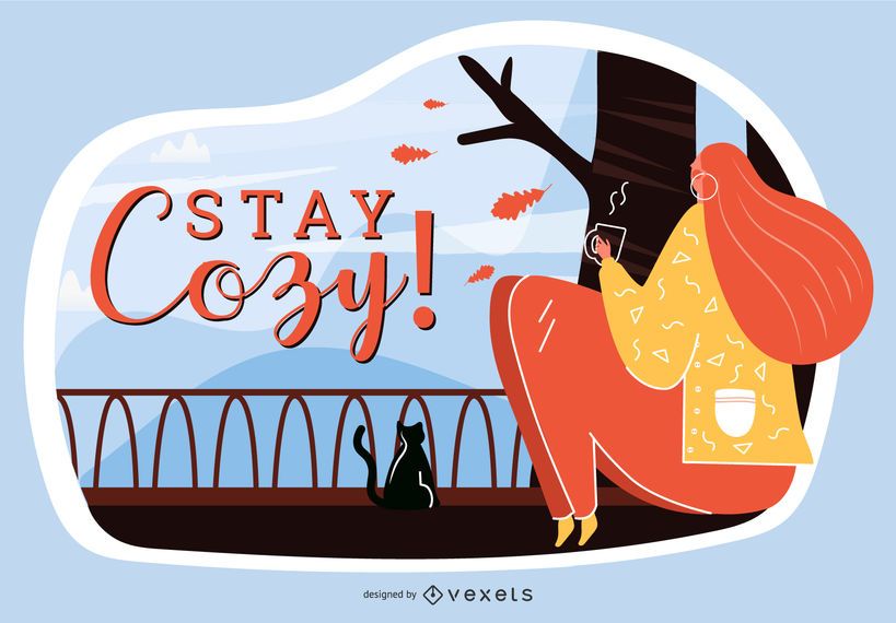 Stay cozy autumn illustration Stay cozy autumn illustration