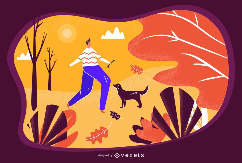 Autumn at the park illustration Autumn at the park illustration