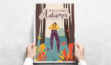 Cartel de bienvenida otoño