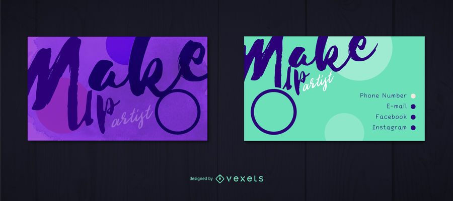 Plantilla de tarjeta de visita - artista de maquillaje Plantilla de tarjeta de visita - artista de maquillaje
