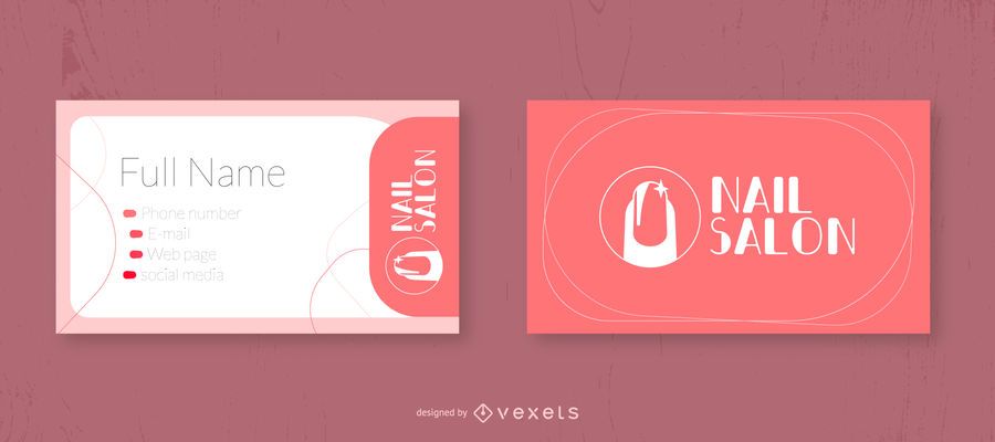 Nail Salon Business Card Design Vector Download