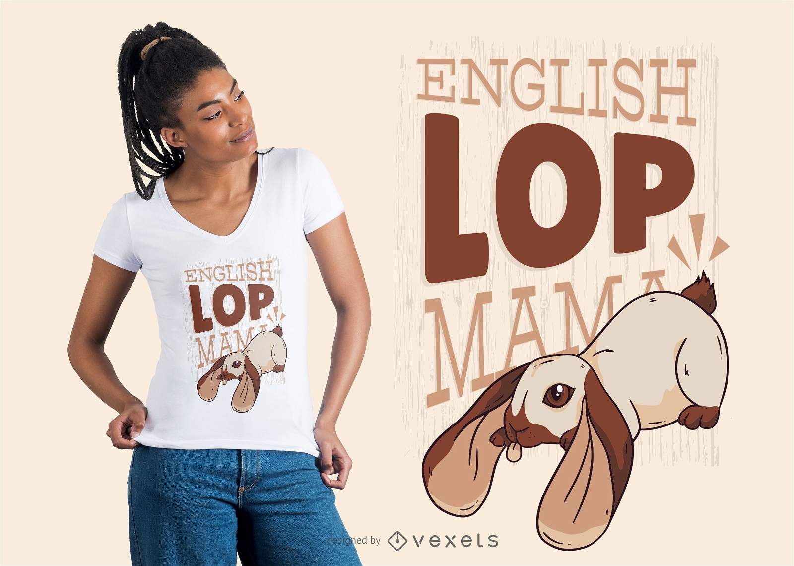 Design de camisetas English Lop Mama