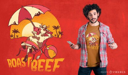 Diseño de camiseta de ternera asada Diseño de camiseta de ternera asada