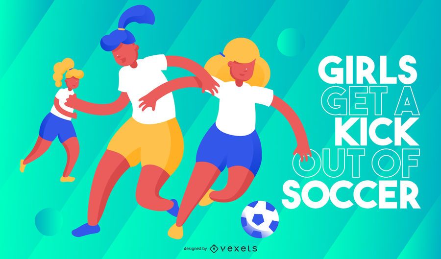 Ilustración de fútbol de chicas kick Ilustración de fútbol de chicas kick