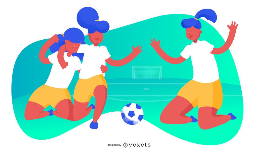 Women's soccer illustration Women's soccer illustration