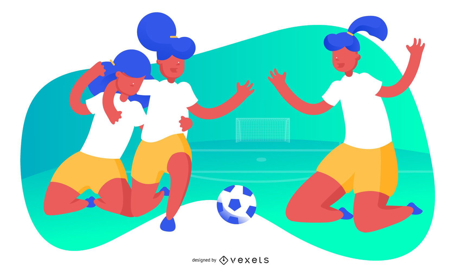 Ilustração de futebol feminino