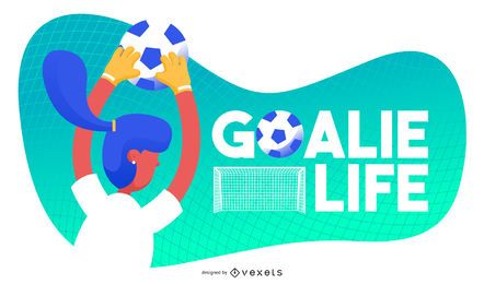 Ilustração de futebol da vida do goleiro