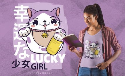 Diseño de camiseta Lucky Girl
