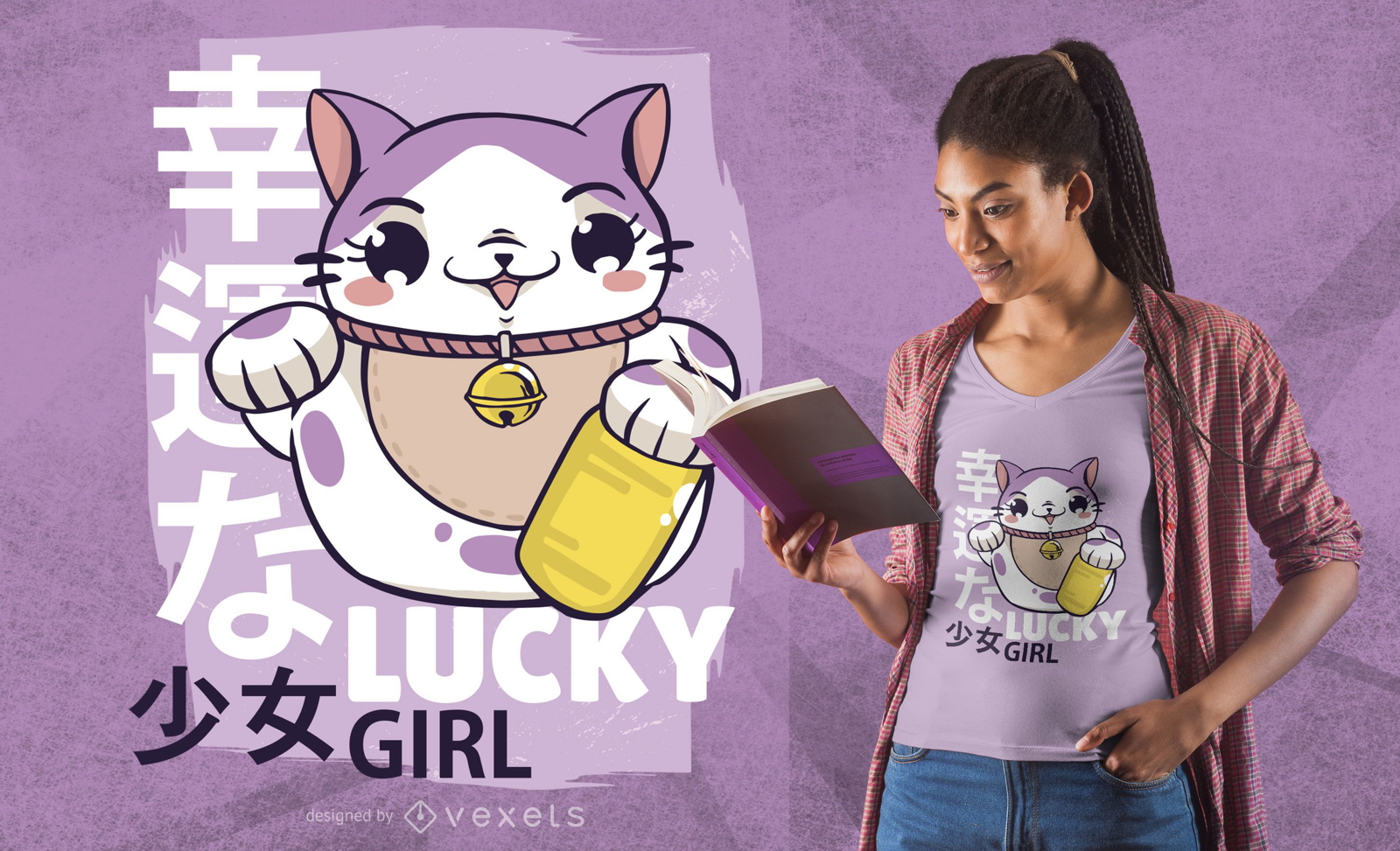 Diseño de camiseta Lucky Girl