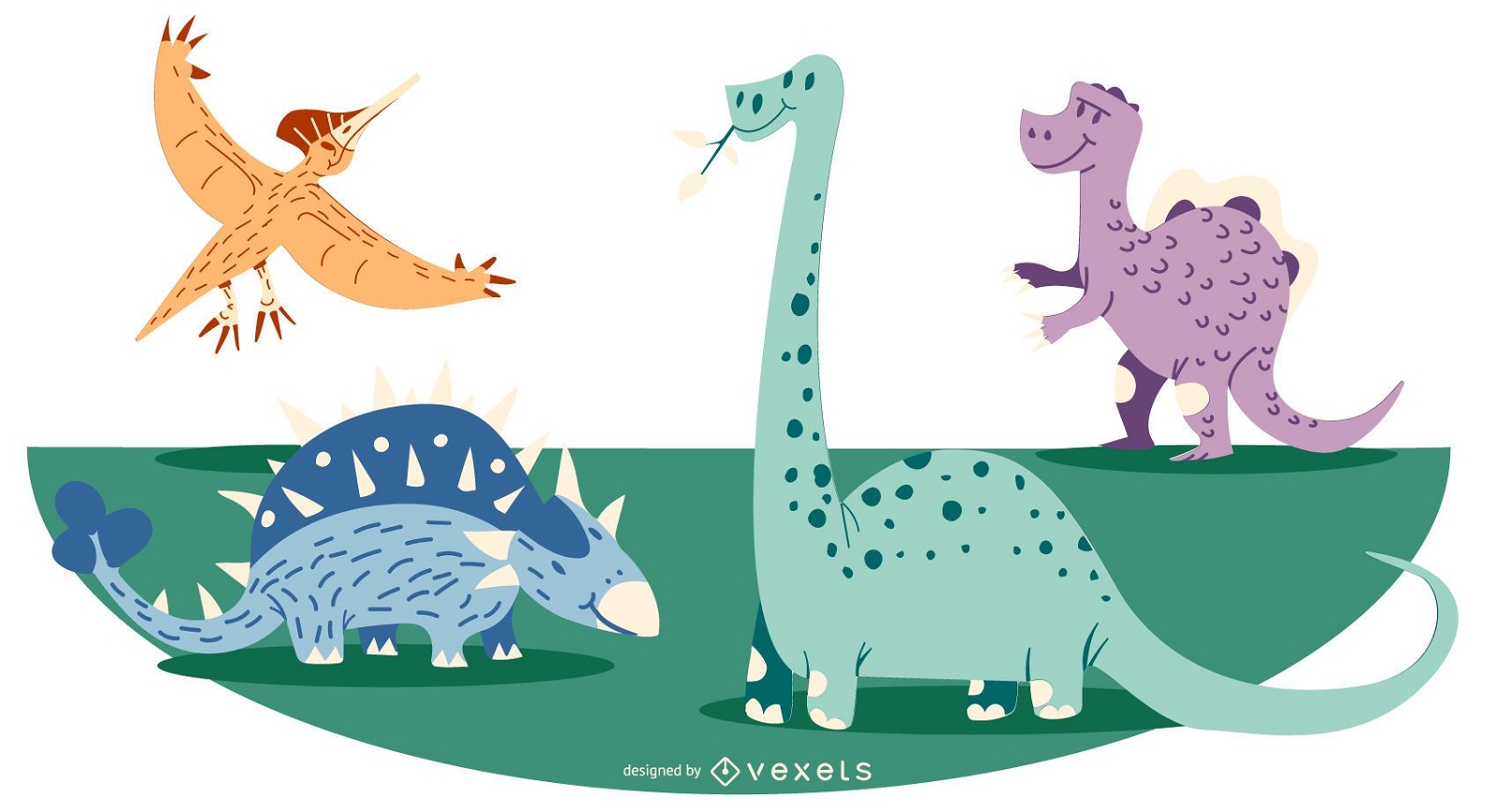 Cartoon Dinosaurier Illustration