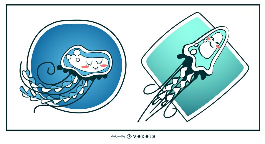 Cute Jellyfish Illustration - Vector download