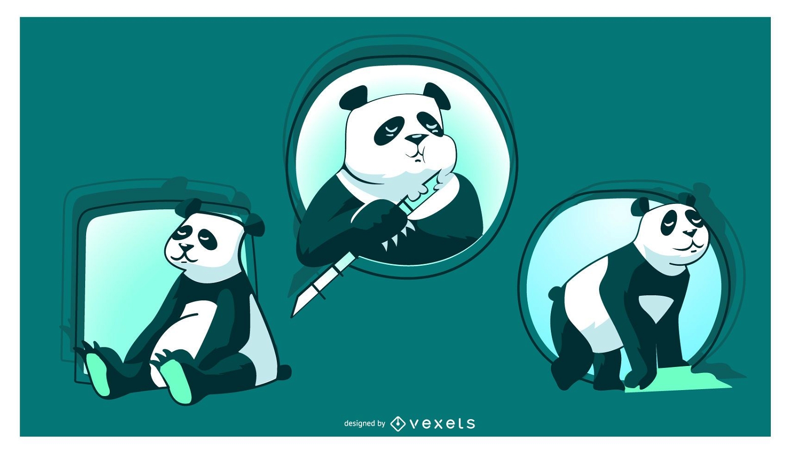 Ilustraci?n de panda lindo