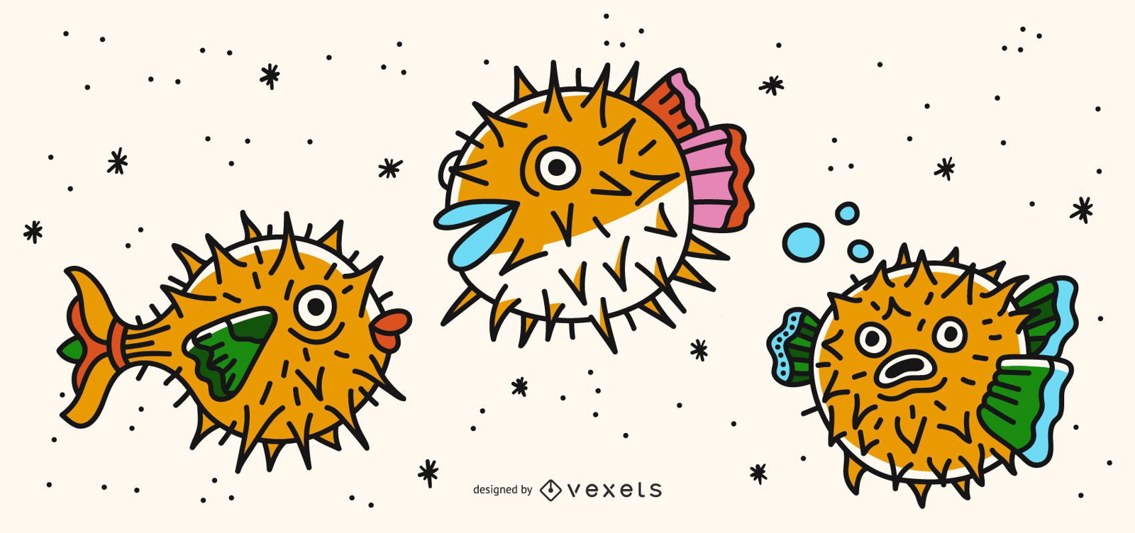 Cute Puffer Fish Illustration