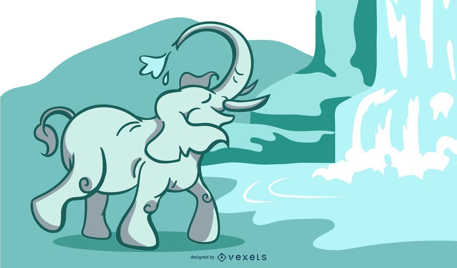 Ilustração de cachoeira de elefante Ilustração de cachoeira de elefante