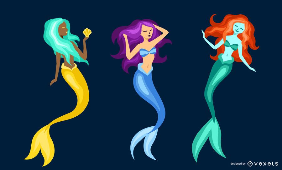 Flat mermaid set Flat mermaid set