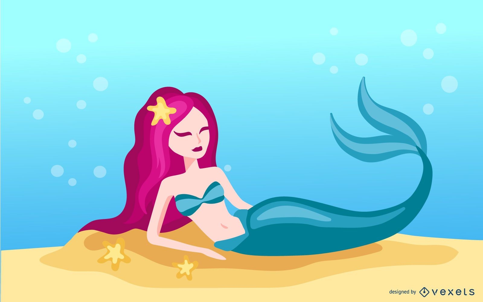 Mermaid flat illustration