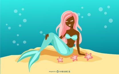 Cute mermaid illustration 