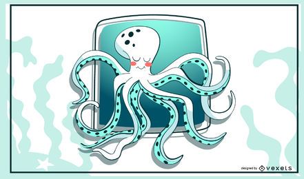 Ilustração de polvo elegante Ilustração de polvo elegante
