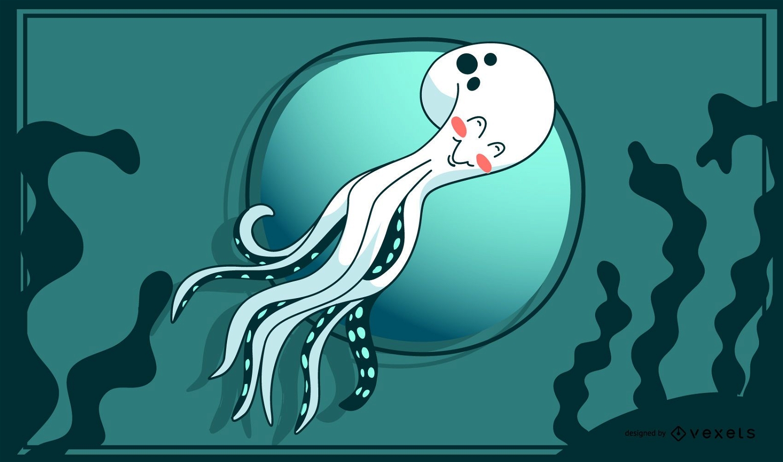 Nette Illustration des stilvollen Oktopus