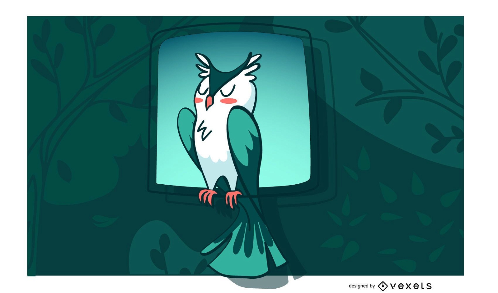 Stylish Owl Background Design 