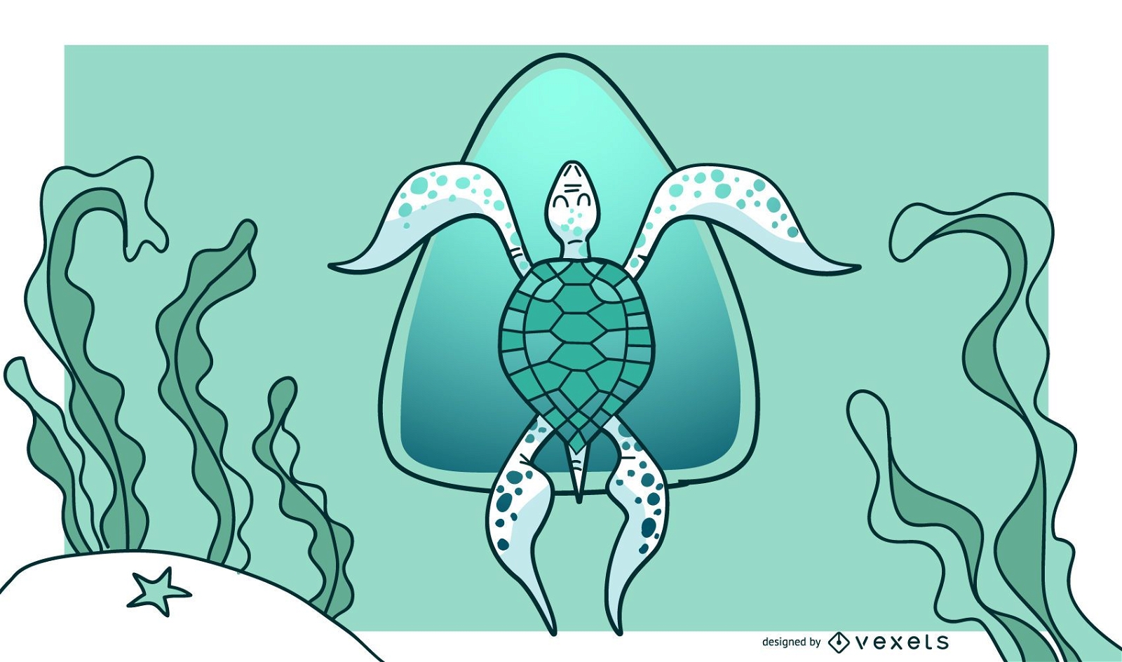 Design elegante de fundo de tartaruga verde