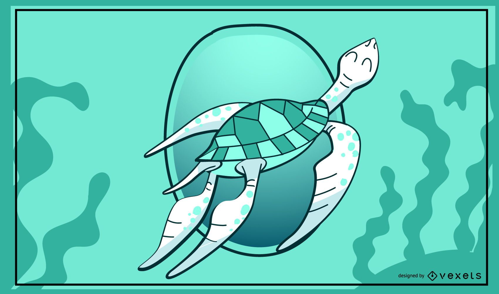 Schwimmende Schildkröte Illustration
