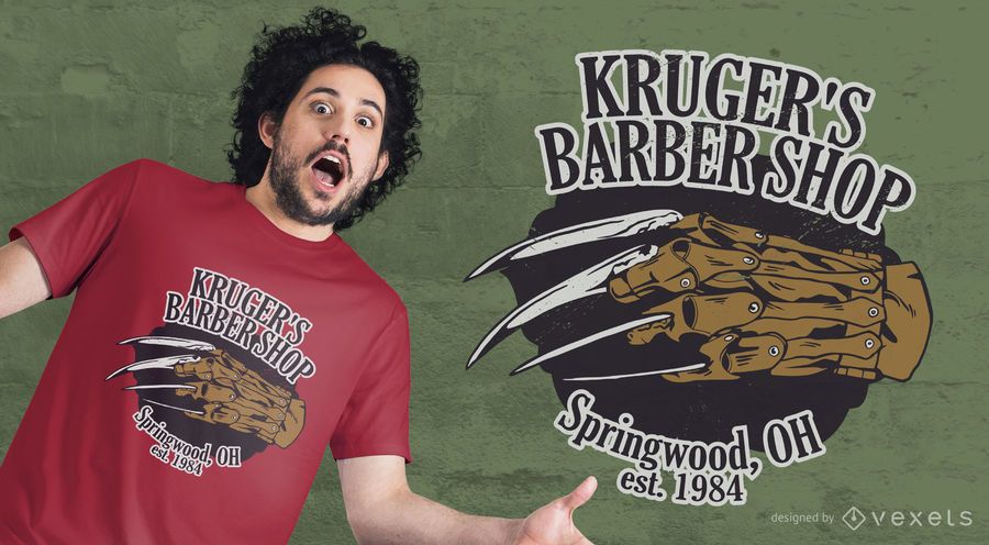 Design de t-shirt de barbearia de Kruger Design de t-shirt de barbearia de Kruger