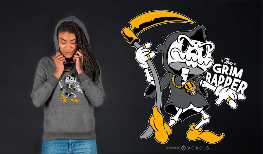 Grim rapper t-shirt design Grim rapper t-shirt design