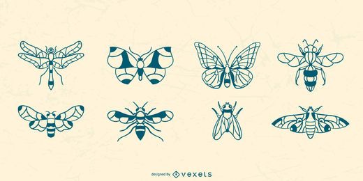 Hand Drawn Winged Insect Collection Hand Drawn Winged Insect Collection