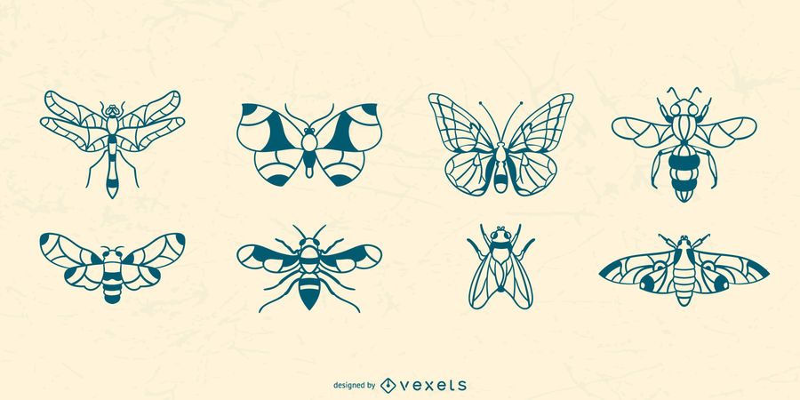 Hand Drawn Winged Insect Collection Hand Drawn Winged Insect Collection