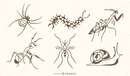 Hand Drawn Insects Set